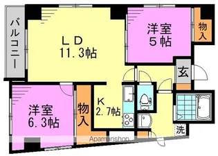 東京都中野区本町6丁目【マンション】の間取り