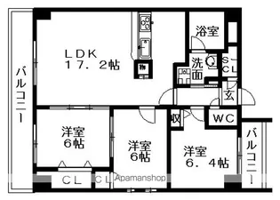 アニマート【3階】の間取り