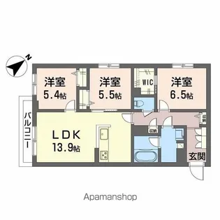 エクラージュ多治米Ⅱ【2階】の間取り