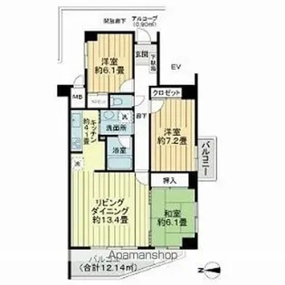 エクステ大倉山B棟【2階】の間取り