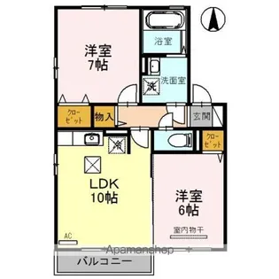 ララ・イースト【1階】の間取り