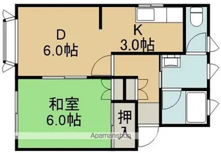 マンションサンシティⅢ【2階】の間取り