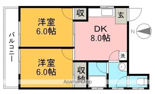 メゾンアサヒ【2階】の間取り