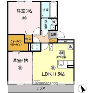 ルヴァン コート 弐番館【1階】の間取り