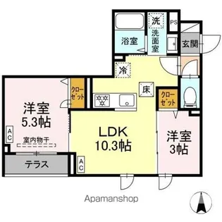 セレスティア南花畑III【1階】の間取り
