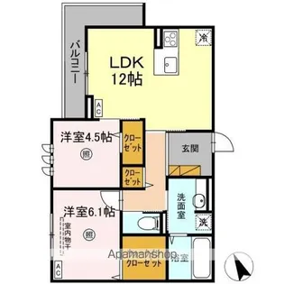 D’S LIEN (ディーズリアン) D【2階】の間取り