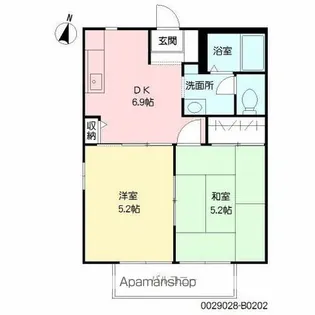 サンシャイン平野Ⅱ弐番館【2階】の間取り
