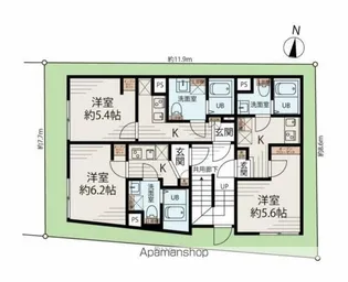 メゾンアッシュ大山【2階】の間取り