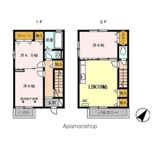 静岡県静岡市葵区上土2丁目【テラスハウス】の間取り