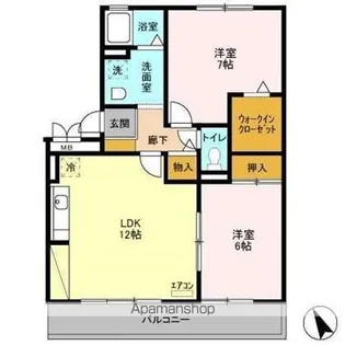 メゾンドォ渕谷 AB【2階】の間取り