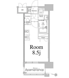 エンクレスト天神LIFE【8階】の間取り