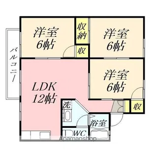 ガーデンヒルズ岡山B棟【2階】の間取り