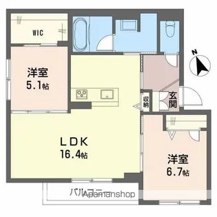 ベレオ アトリ【2階】の間取り