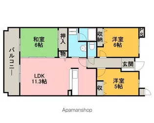 ディアレンス浦和【5階】の間取り