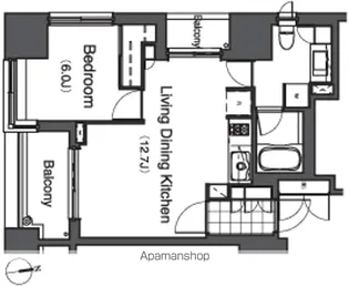 LASANTE麻布十番【5階】の間取り