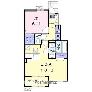 クレール プランドール Ⅱ【1階】の間取り