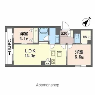 シャーメゾン 白山【1階】の間取り