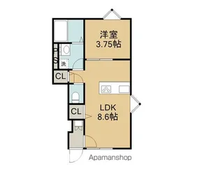 ELF妻鳥【107号室】の間取り