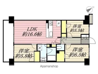 クレストフォルム柏サウスウィング【4階】の間取り