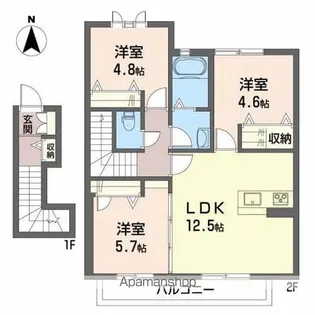 シャーメゾン ラ・フレーズ【2階】の間取り