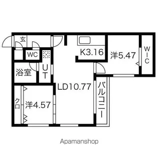 シエル山鼻【4階】の間取り