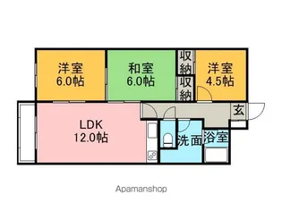リバーハイム昇栄【4階】の間取り