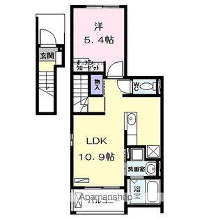 シェモア角割【2階】の間取り