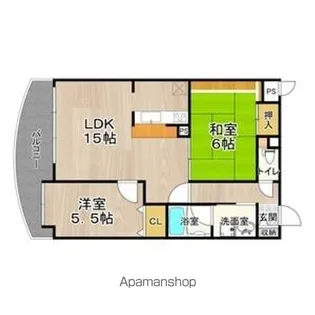 フェルザ住之江公園【407号室】の間取り