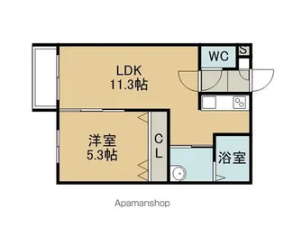 UNISON千歳(ユニゾンチトセ)【308号室】の間取り