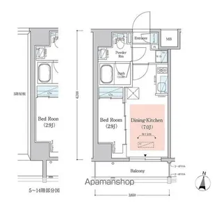 アーバネックス西新宿Ⅱ【13階】の間取り