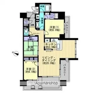 ロイヤルガーデンサンポートマリーナ【703号室】の間取り