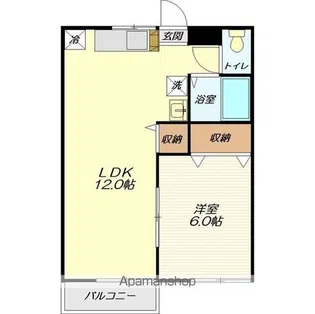 レジデンスサロード【205号室】の間取り
