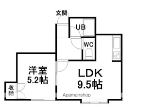 コンフォート北郷58【103号室】の間取り