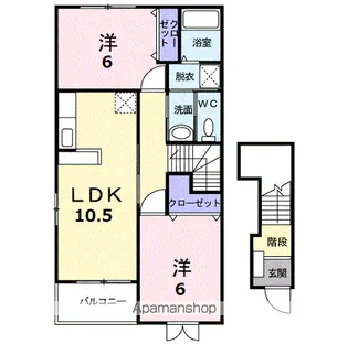 コア みのりB【2階】の間取り