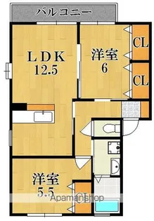 セゾン西の京【1階】の間取り
