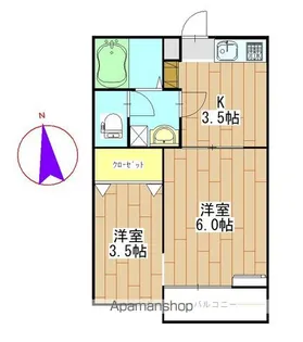 EQ−1【202号室】の間取り