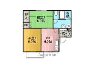 コーポさすか【201号室】の間取り