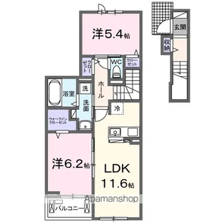 ココ ラ フェリーチェB【2階】の間取り