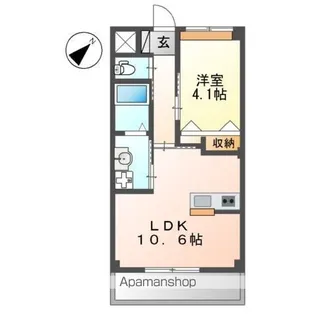 ユニヴァリィ県庁東【203号室】の間取り