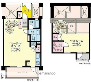 フリーディオ四谷三丁目【4F号室】の間取り
