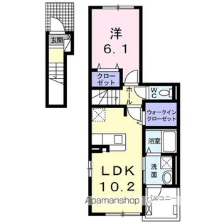 ゴールドリング船越南【2階】の間取り