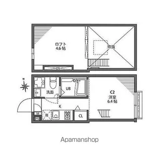 東京都杉並区下高井戸3丁目【アパート】の間取り