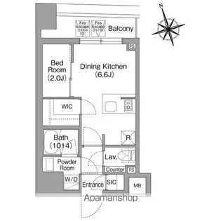 コンフォリア・リヴ八丁堀【903号室】の間取り