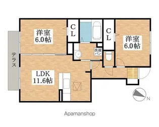 ベルデュール【1階】の間取り