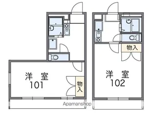 レオパレスジュネス茅ヶ崎【2階】の間取り
