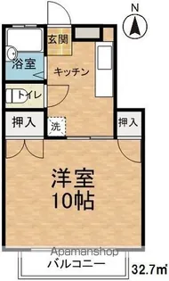 サンリッツ桐【102号室】の間取り