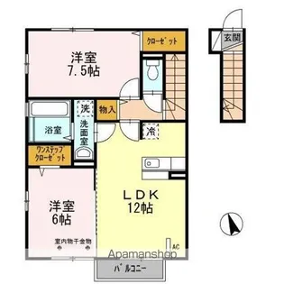 サザンメナー B【2階】の間取り