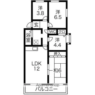 ドミールFUJI【4階】の間取り