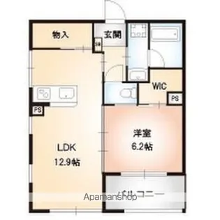 BRIGHHT SQUARE(ブライトスクエア)【201号室】の間取り