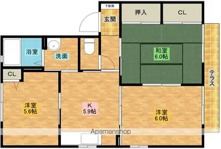 ヴィリジアンガーデンC【102号室】の間取り